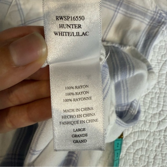 Rails White and Blue Plaid Women's size L - Picture 10 of 11